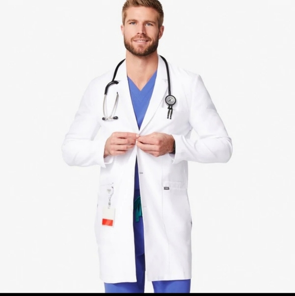 Figs Jackets & Coats Nwt Figs Harlem Long White Lab Coat Sz L